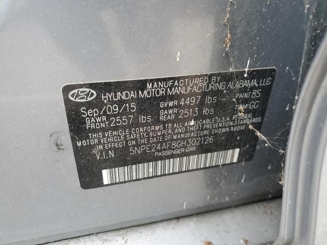 5NPE24AF8GH302126 - 2016 HYUNDAI SONATA SE SILVER photo 12