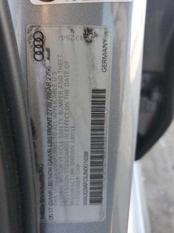 WAUG3AFC6JN001698 - 2018 AUDI A6 PREMIUM PLUS SILVER photo 12