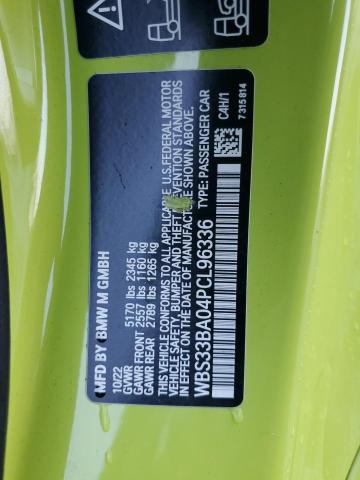 WBS33BA04PCL96336 - 2023 BMW M4 COMPETITION GREEN photo 12