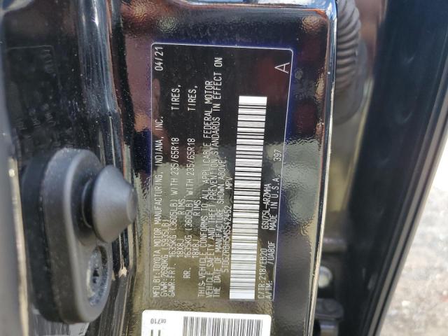 5TDGZRBH5MS542452 - 2021 TOYOTA HIGHLANDER XLE Чорний фото 13