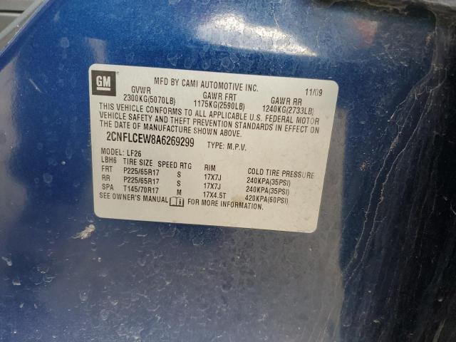 2CNFLCEW8A6269299 - 2010 CHEVROLET EQUINOX LS BLUE photo 13