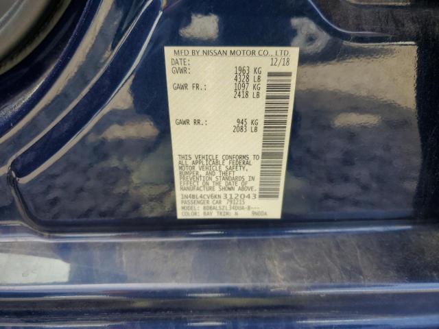 1N4BL4CV6KN312043 - 2019 NISSAN ALTIMA SR ლურჯი ფოტო 12