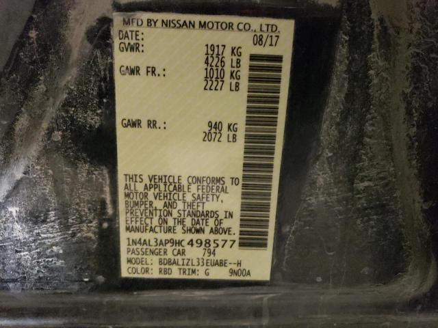 1N4AL3AP9HC498577 - 2017 NISSAN ALTIMA 2.5 BLACK photo 12