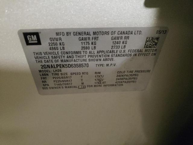 2GNALPEK5D6358570 - 2013 CHEVROLET EQUINOX LT CREAM photo 12