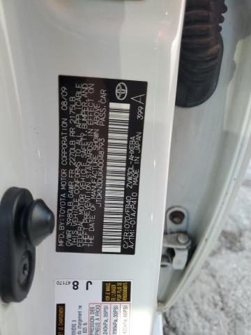 JTDKN3DUXA0048793 - 2010 TOYOTA PRIUS WHITE photo 12