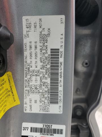 5TFJU4GN4FX088777 - 2015 TOYOTA TACOMA DOUBLE CAB PRERUNNER SILVER photo 13