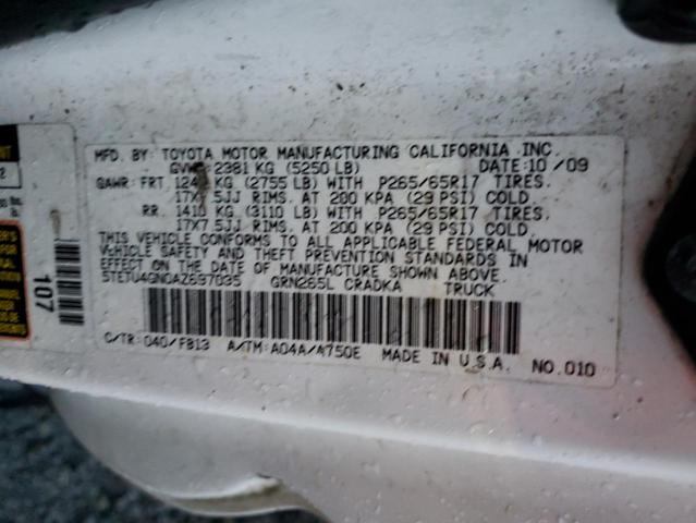 5TETU4GN0AZ697035 - 2010 TOYOTA TACOMA PRERUNNER ACCESS CAB WHITE photo 12
