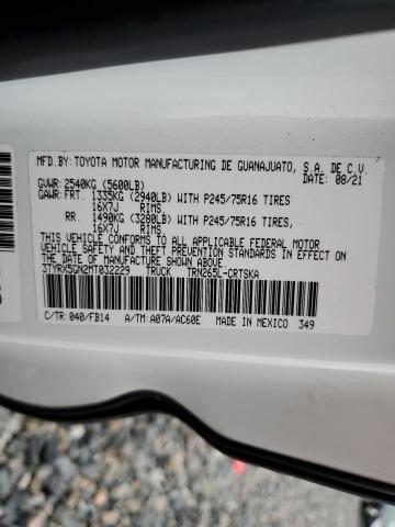 3TYRX5GN2MT032229 - 2021 TOYOTA TACOMA ACCESS CAB Ақ фото 13