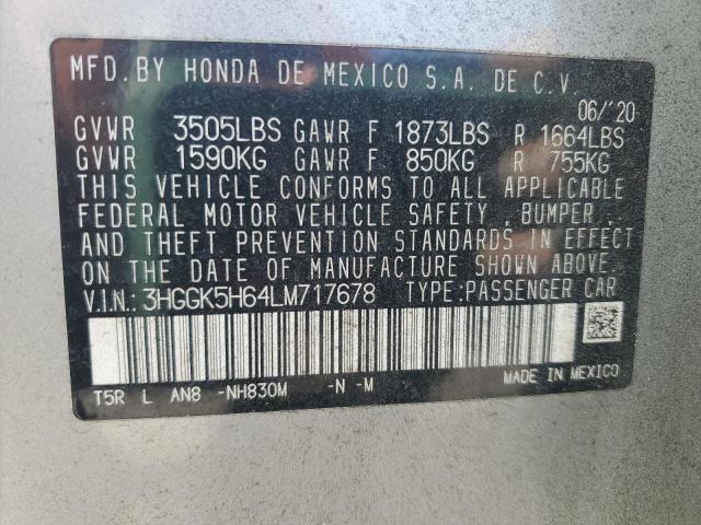 3HGGK5H64LM717678 - 2020 HONDA FIT SPORT 银色 照片 13