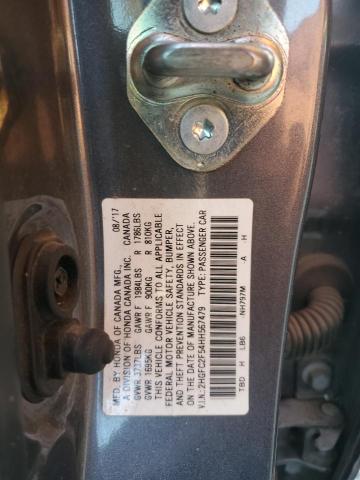 2HGFC2F54HH567479 - 2017 HONDA CIVIC LX GRAY photo 12