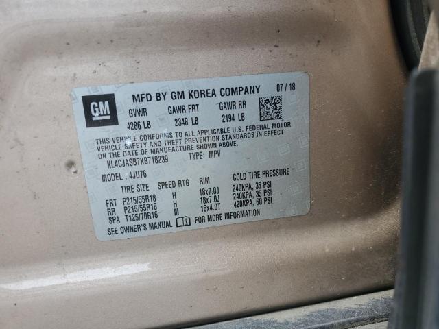 KL4CJASB7KB718239 - 2019 BUICK ENCORE PREFERRED Beige foto 12