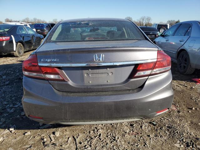 19XFB2F52FE700606 - 2015 HONDA CIVIC LX GRAY photo 6