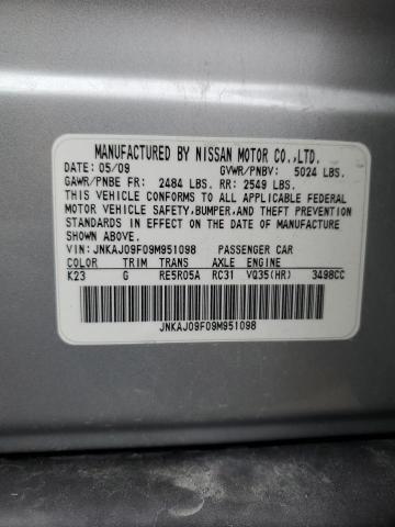 JNKAJ09F09M951098 - 2009 INFINITI EX35 BASE 银色 照片 13