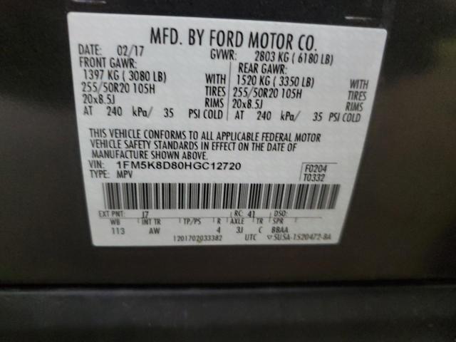 1FM5K8D80HGC12720 - 2017 FORD EXPLORER XLT Graphit Foto 13