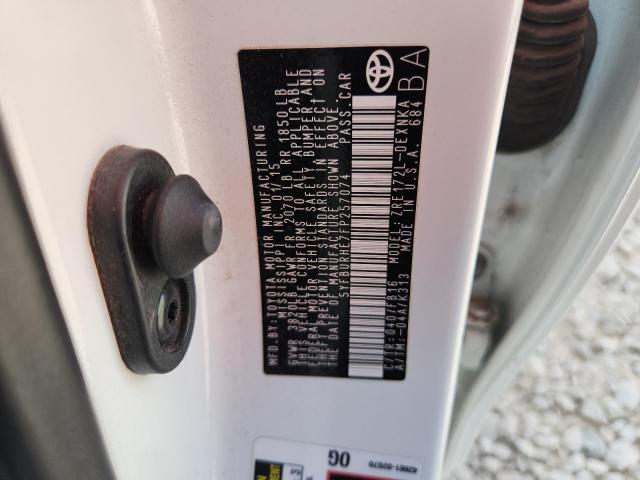 5YFBURHE7FP257074 - 2015 TOYOTA COROLLA L 白色 照片 12