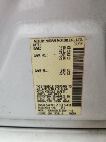 1N4AL3AP3FC233540 - 2015 NISSAN ALTIMA 2.5 WHITE photo 12