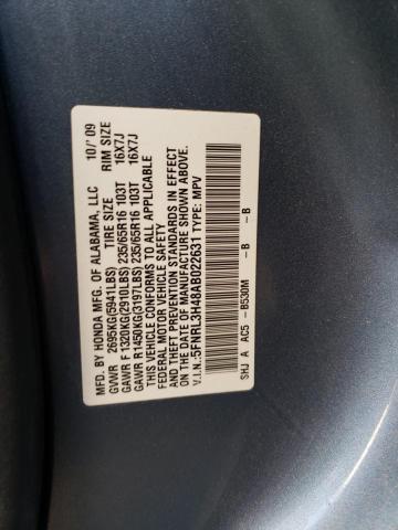 5FNRL3H48AB022631 - 2010 HONDA ODYSSEY EX BLUE photo 12