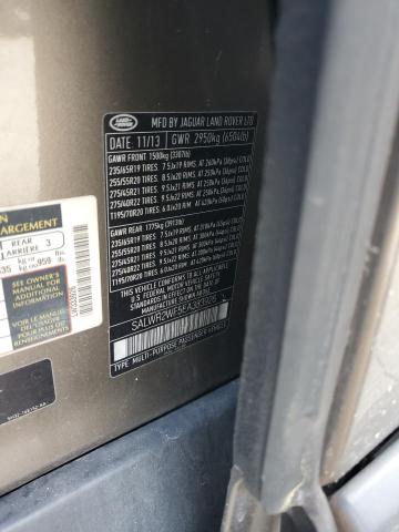 SALWR2WF5EA333926 - 2014 LAND ROVER RANGE ROVE HSE BROWN photo 12