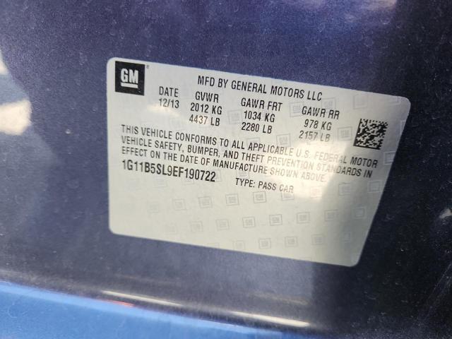 1G11B5SL9EF190722 - 2014 CHEVROLET MALIBU LS 蓝色 照片 12