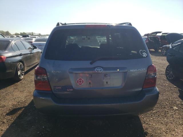 JTEGD21A350130525 - 2005 TOYOTA HIGHLANDER BLUE photo 6