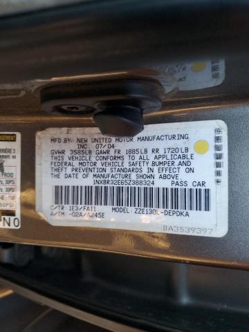 1NXBR32E65Z388324 - 2005 TOYOTA COROLLA CE GRAY photo 12