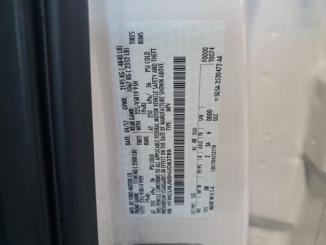 1FMCU9J95HUD83789 - 2017 FORD ESCAPE TITANIUM 白色 照片 13