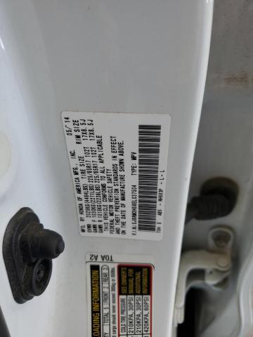 5J6RM3H56EL037504 - 2014 HONDA CR-V EX WHITE photo 13