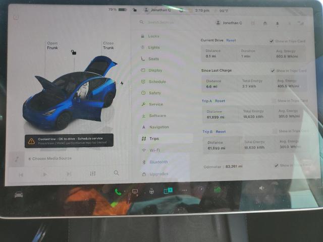 7SAYGDEF8NF406574 - 2022 TESLA MODEL Y ლურჯი ფოტო 9