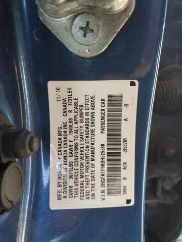 2HGFA1F68BH525588 - 2011 HONDA CIVIC LX-S BLUE photo 12