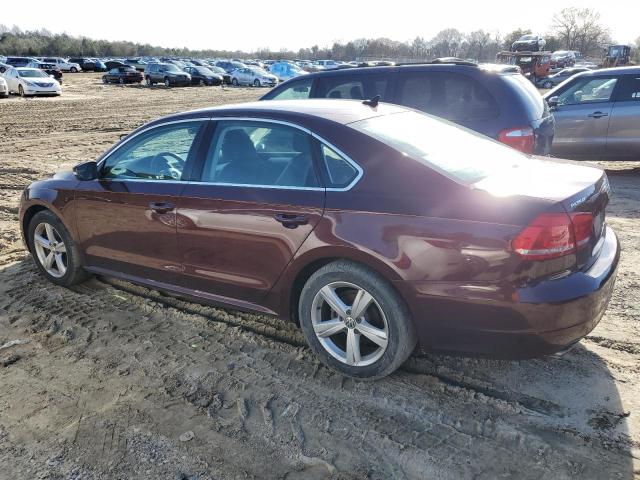 1VWBP7A39DC063721 - 2013 VOLKSWAGEN PASSAT SE MAROON photo 2