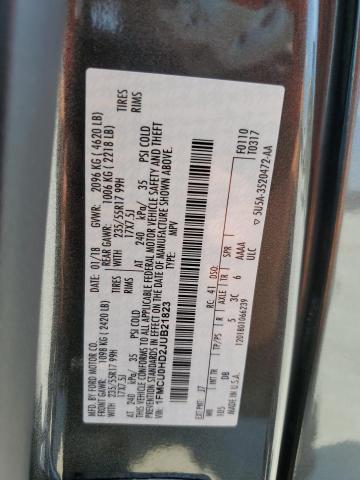 1FMCU0HD2JUB21823 - 2018 FORD ESCAPE SEL GRAY photo 14