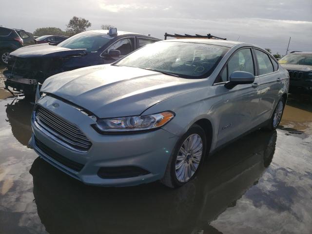 3FA6P0UU5ER282121 - 2014 FORD FUSION S HYBRID TURQUOISE photo 1