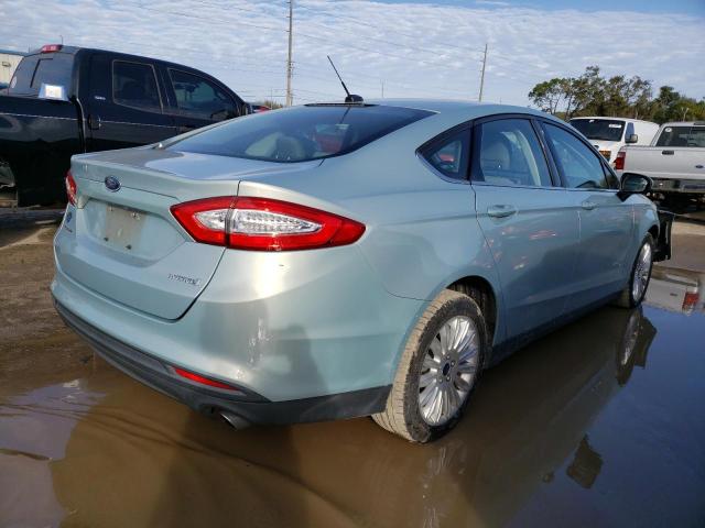 3FA6P0UU5ER282121 - 2014 FORD FUSION S HYBRID TURQUOISE photo 3