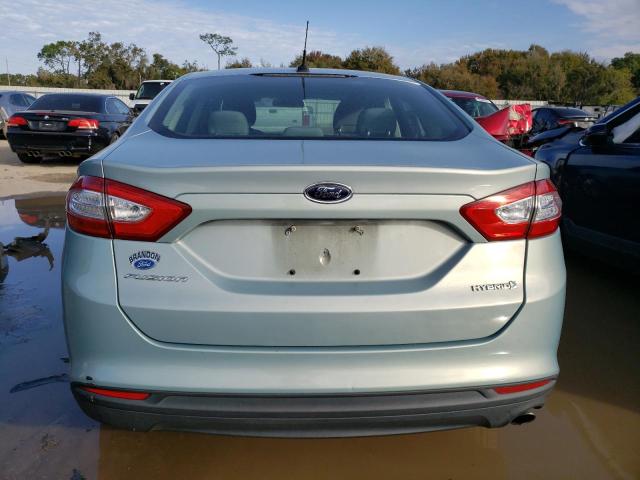 3FA6P0UU5ER282121 - 2014 FORD FUSION S HYBRID TURQUOISE photo 6