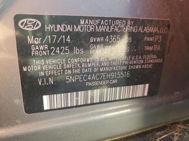 5NPEC4AC7EH915516 - 2014 HYUNDAI SONATA SE 银色 照片 12