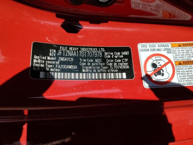 JF1ZNAA17D1707978 - 2013 TOYOTA SCION FR-S წითელი ფოტო 12