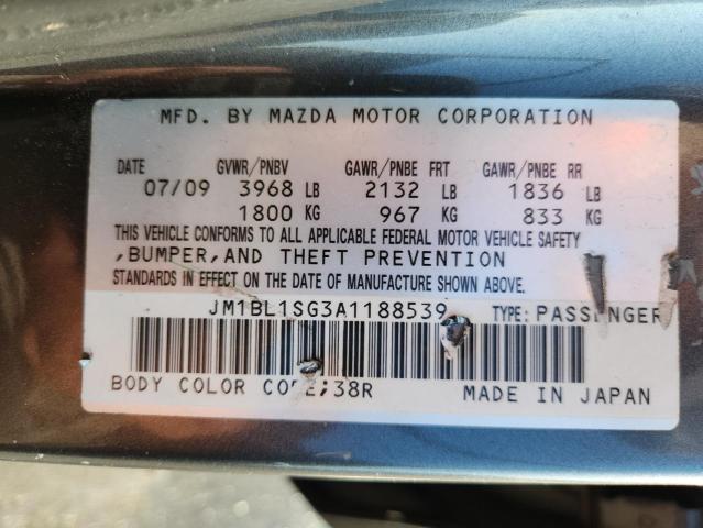 JM1BL1SG3A1188539 - 2010 MAZDA 3 I GRAY photo 12