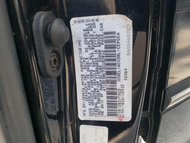 4T1BE30K73U182012 - 2003 TOYOTA CAMRY LE BLACK photo 12