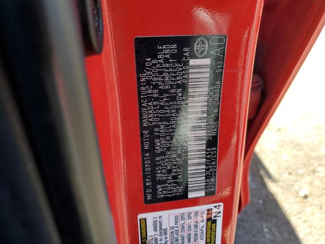 2T1KR32EX5C380261 - 2005 TOYOTA COROLLA MA XR RED photo 13