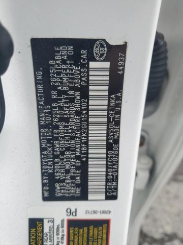 4T1BF1FK2GU154102 - 2016 TOYOTA CAMRY LE WHITE photo 13