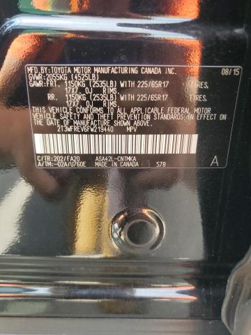 2T3WFREV6FW219440 - 2015 TOYOTA RAV4 XLE BLACK photo 14