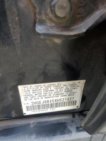 2HGEJ8645XH521427 - 1999 HONDA CIVIC EX BLACK photo 12