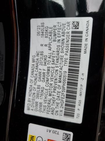 2HGFE2F59PH560519 - 2023 HONDA CIVIC SPORT Noir photo 12