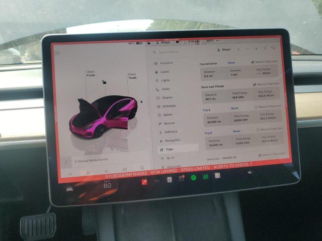 5YJ3E1EB5NF184052 - 2022 TESLA MODEL 3 Գրաֆիտ լուսանկար 9