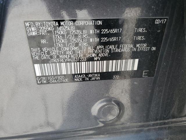 JTMZFREV9HJ131223 - 2017 TOYOTA RAV4 LE Grau Foto 12