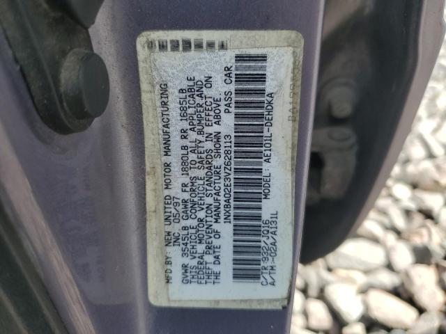 1NXBA02E3VZ628113 - 1997 TOYOTA COROLLA BASE Srebrny zdjęcie 12