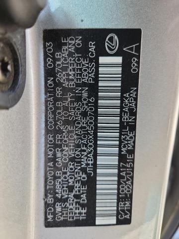 JTHBA30GX45007016 - 2004 LEXUS ES 330 SILVER photo 12