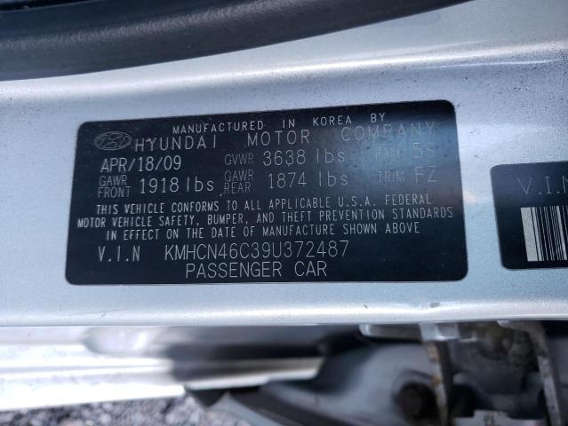 KMHCN46C39U372487 - 2009 HYUNDAI ACCENT GLS SILVER photo 12