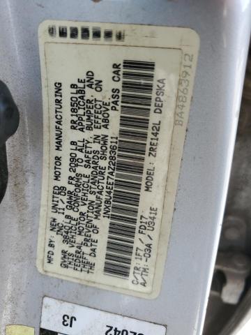1NXBU4EE7AZ283611 - 2010 TOYOTA COROLLA BASE 银色 照片 10
