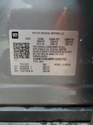1GNEVGKW0PJ256782 - 2023 CHEVROLET TRAVERSE LT GRAY photo 13